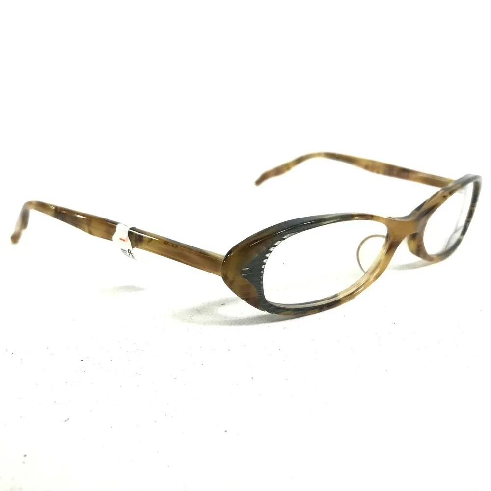 BCPC BP-165 COL.06 Eyeglasses Frames Brown Horn Round Oval Full Rim 49-17-137